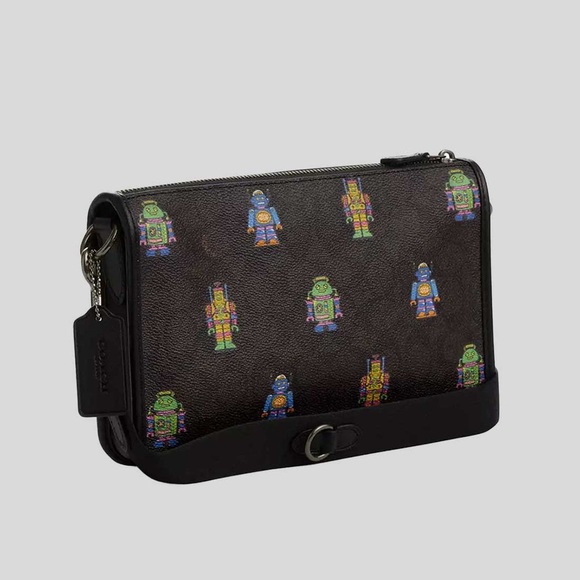 NWT！COACH Cosmic Heritage Convertible Crossbody In Signature With Robot（CW341） - Picture 3 of 5